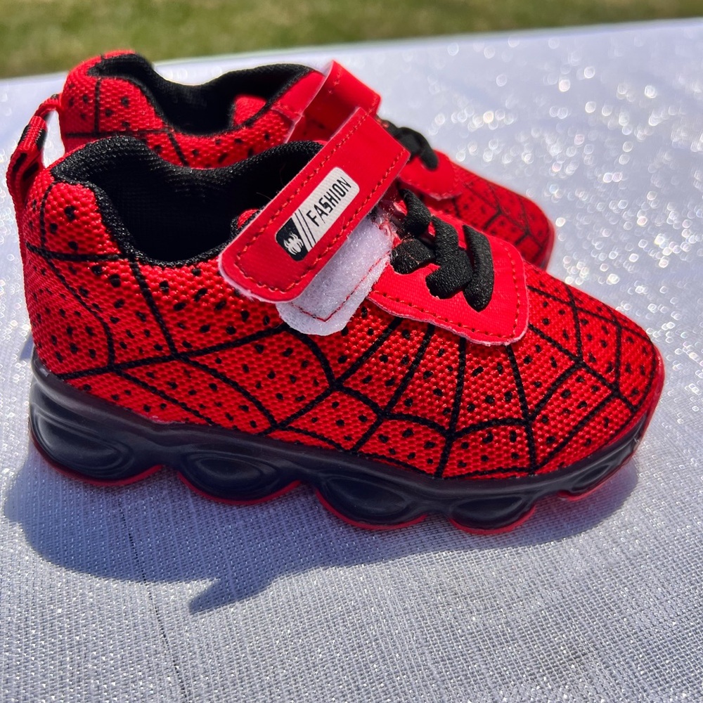 Kids Red Spider Web Sneakers